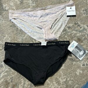 Brand new with tags, two pairs of Calvin Klein panties size medium
